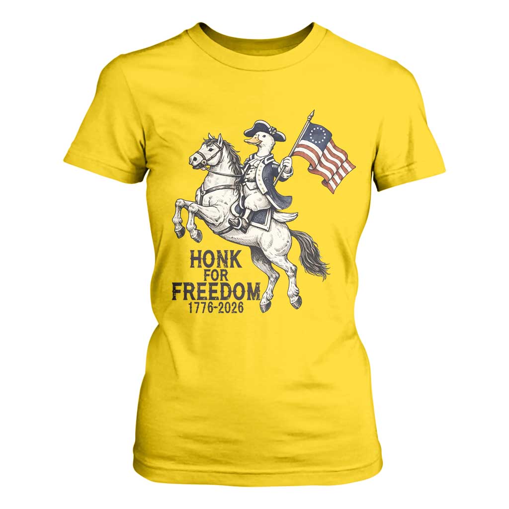 Funny Patriotic Goose Cowboy T Shirt For Women Honk For Freedom TS12 Daisy Print Your Wear
