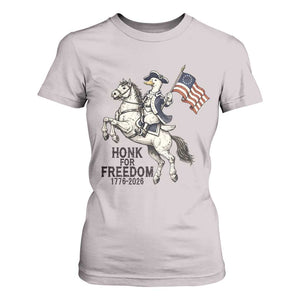 Funny Patriotic Goose Cowboy T Shirt For Women Honk For Freedom TS12 Ice Gray Print Your Wear