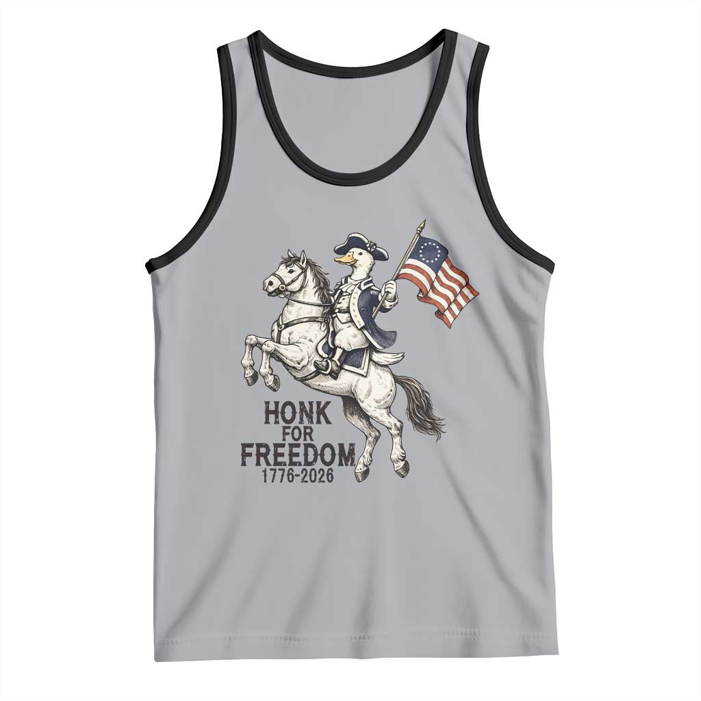 Funny Patriotic Goose Cowboy Tank Top Honk For Freedom TS12 Athletic Heather Black Print Your Wear