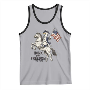Funny Patriotic Goose Cowboy Tank Top Honk For Freedom TS12 Athletic Heather Black Print Your Wear