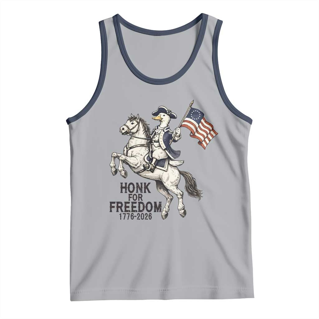 Funny Patriotic Goose Cowboy Tank Top Honk For Freedom TS12 Athletic Heather Navy Print Your Wear