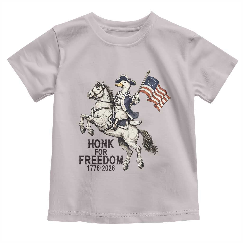 Funny Patriotic Goose Cowboy Toddler T Shirt Honk For Freedom TS12 Ice Gray Print Your Wear