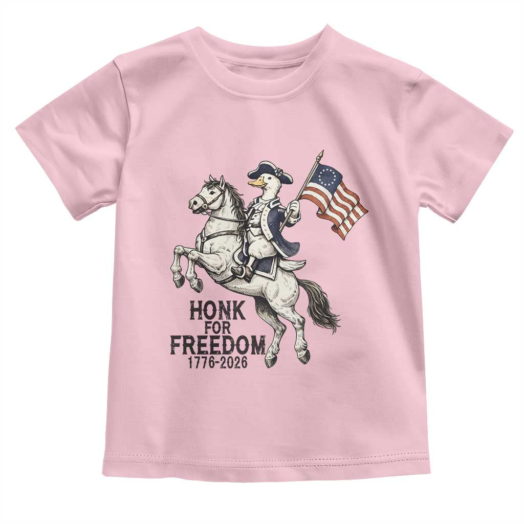 Funny Patriotic Goose Cowboy Toddler T Shirt Honk For Freedom TS12 Light Pink Print Your Wear