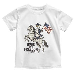 Funny Patriotic Goose Cowboy Toddler T Shirt Honk For Freedom TS12 White Print Your Wear