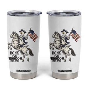 Funny Patriotic Goose Cowboy Tumbler Cup Honk For Freedom TS12 White Print Your Wear