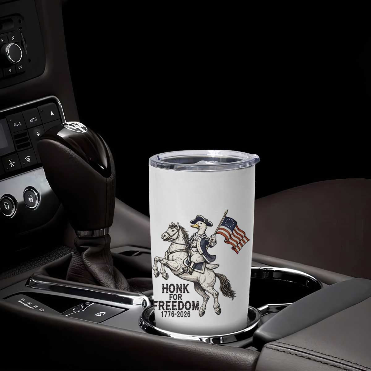 Funny Patriotic Goose Cowboy Tumbler Cup Honk For Freedom TS12 Print Your Wear