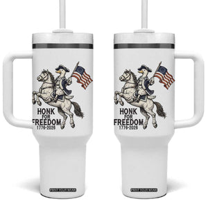 Funny Patriotic Goose Cowboy Tumbler With Handle Honk For Freedom TS12 One Size: 40 oz White Print Your Wear