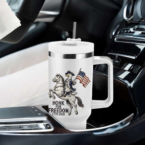Funny Patriotic Goose Cowboy Tumbler With Handle Honk For Freedom TS12 Print Your Wear