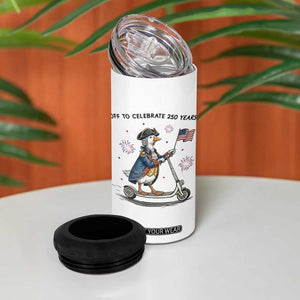 Funny Patriotic Goose 4 in 1 Can Cooler Tumbler Off To Celebrate 250 Years TS12 Print Your Wear