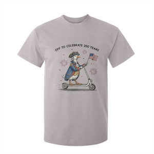 Funny Patriotic Goose T Shirt For Kid Off To Celebrate 250 Years TS12 Ice Gray Print Your Wear