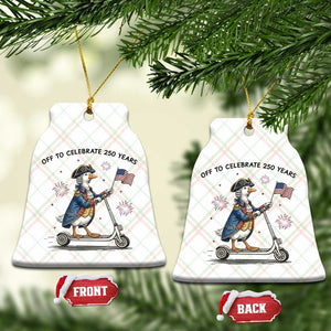 Funny Patriotic Goose Ceramic Ornament Off To Celebrate 250 Years TS12 Print Your Wear