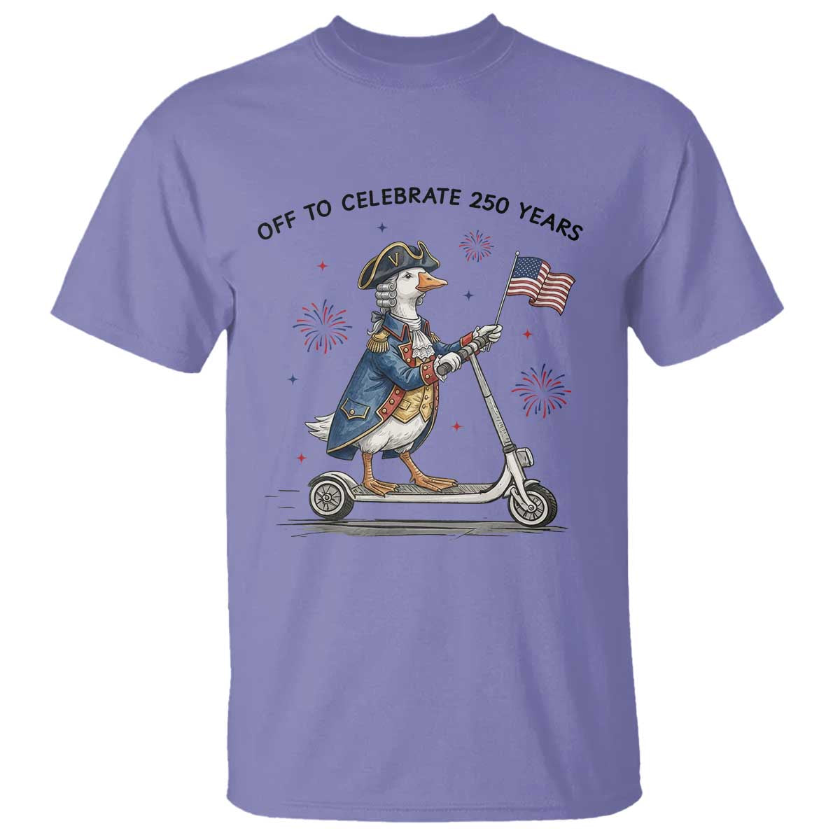 Funny Patriotic Goose T Shirt Off To Celebrate 250 Years TS12 Violet Print Your Wear