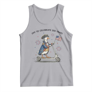 Funny Patriotic Goose Tank Top Off To Celebrate 250 Years TS12 Athletic Heather Print Your Wear