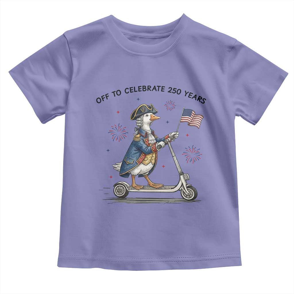 Funny Patriotic Goose Toddler T Shirt Off To Celebrate 250 Years TS12 Violet Print Your Wear