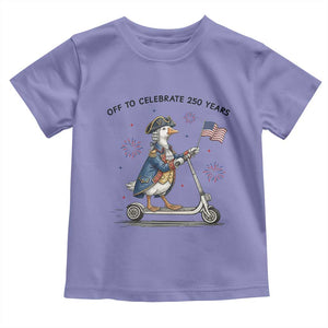 Funny Patriotic Goose Toddler T Shirt Off To Celebrate 250 Years TS12 Violet Print Your Wear