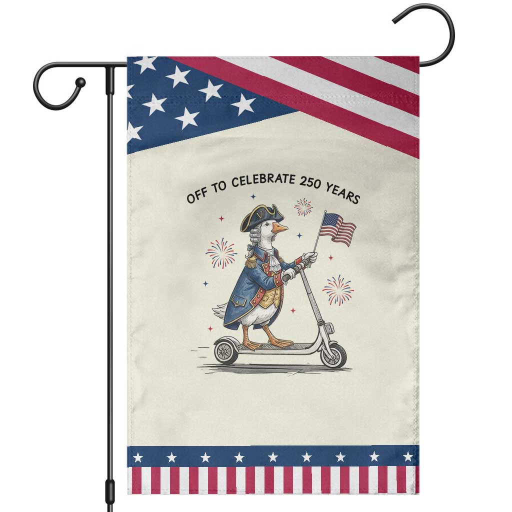 Funny Patriotic Goose Garden Flag Off To Celebrate 250 Years TS12 Modern Beige Blue Print Your Wear