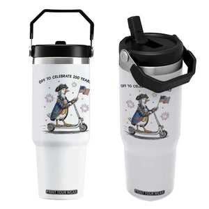 Funny Patriotic Goose Flip Straw Tumbler Off To Celebrate 250 Years TS12 One Size: 30 oz White Print Your Wear