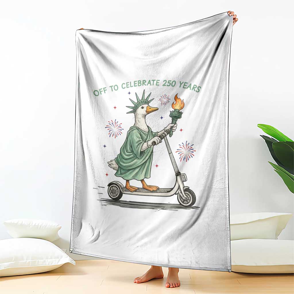 Funny Goose Statue Of Liberty Throw Blanket Off To Celebrate 250 Year TS12 Print Your Wear