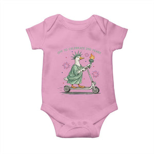 Funny Goose Statue Of Liberty Baby Onesie Off To Celebrate 250 Year TS12 Light Pink Print Your Wear