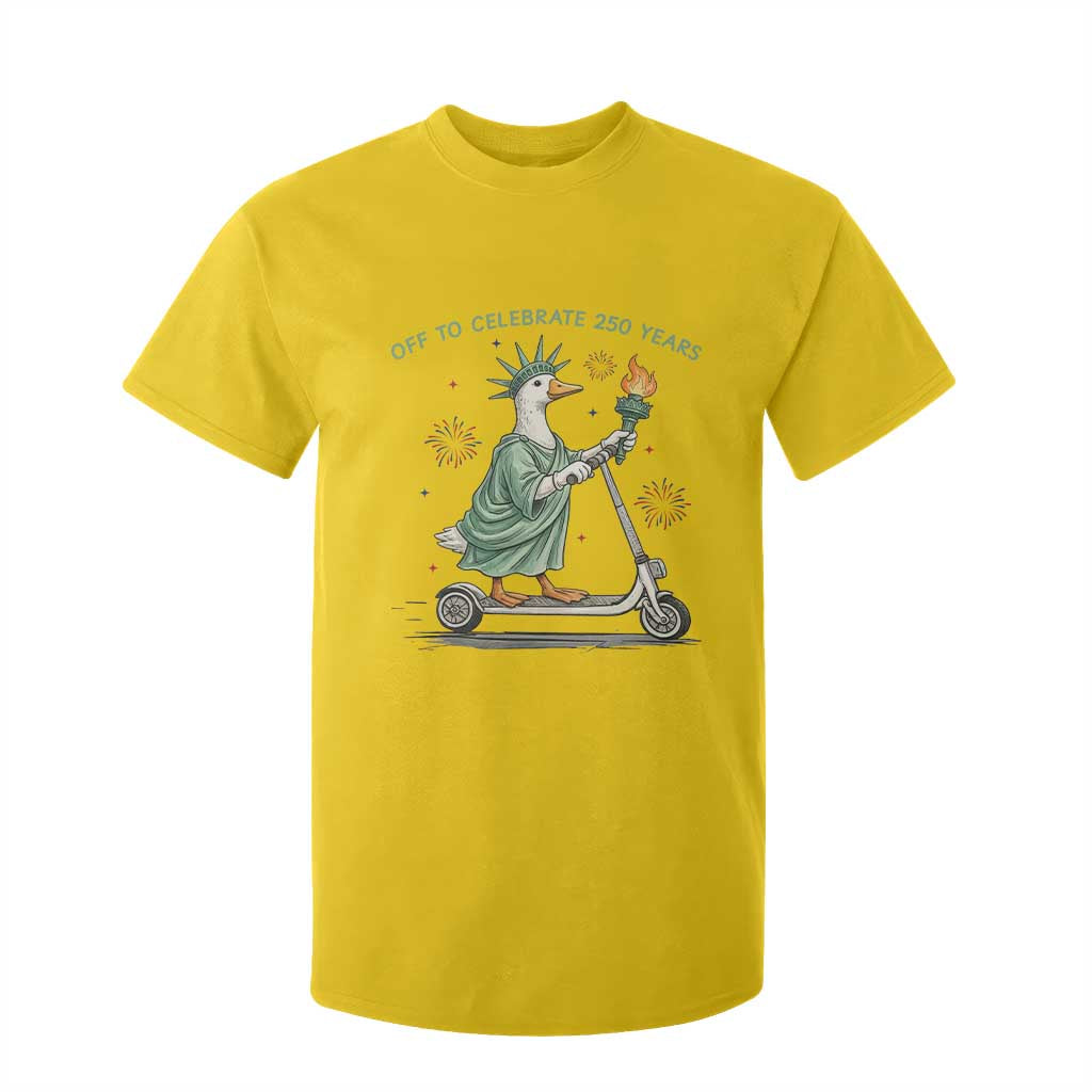 Funny Goose Statue Of Liberty T Shirt For Kid Off To Celebrate 250 Year TS12 Daisy Print Your Wear
