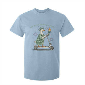 Funny Goose Statue Of Liberty T Shirt For Kid Off To Celebrate 250 Year TS12 Light Blue Print Your Wear