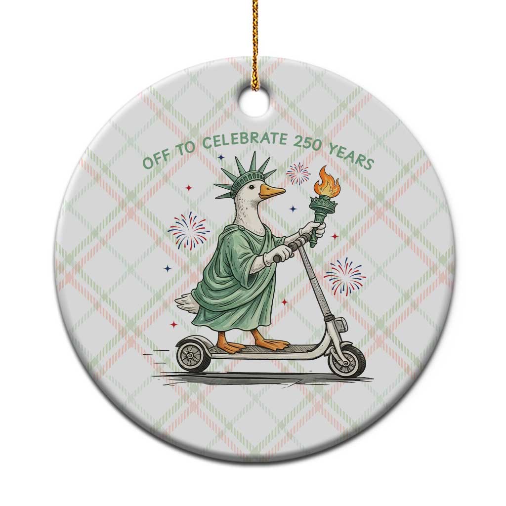 Funny Goose Statue Of Liberty Ceramic Ornament Off To Celebrate 250 Year TS12 1pc Christmas Plaid Print Your Wear