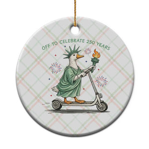 Funny Goose Statue Of Liberty Ceramic Ornament Off To Celebrate 250 Year TS12 1pc Christmas Plaid Print Your Wear