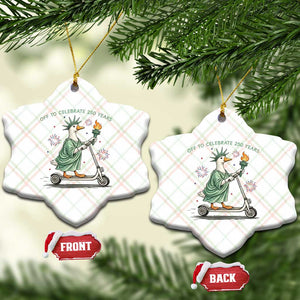 Funny Goose Statue Of Liberty Ceramic Ornament Off To Celebrate 250 Year TS12 Print Your Wear