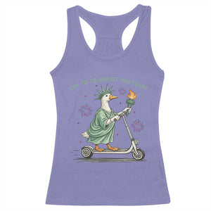 Funny Goose Statue Of Liberty Racerback Tank Top Off To Celebrate 250 Year TS12 Violet Print Your Wear