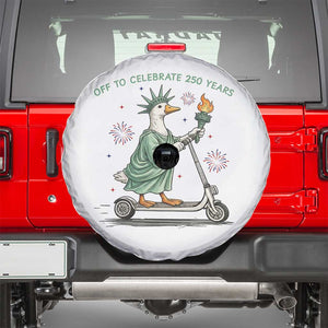 Funny Goose Statue Of Liberty Spare Tire Cover Off To Celebrate 250 Year TS12 White Print Your Wear