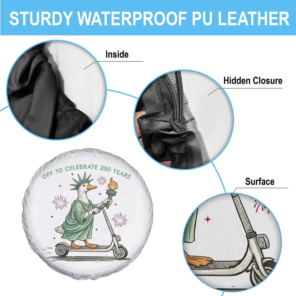Funny Goose Statue Of Liberty Spare Tire Cover Off To Celebrate 250 Year TS12 Print Your Wear