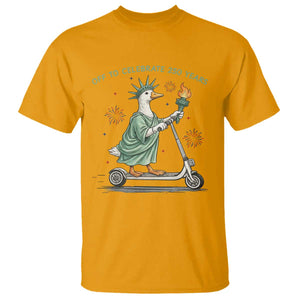 Funny Goose Statue Of Liberty T Shirt Off To Celebrate 250 Year TS12 Gold Print Your Wear
