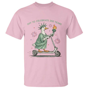 Funny Goose Statue Of Liberty T Shirt Off To Celebrate 250 Year TS12 Light Pink Print Your Wear