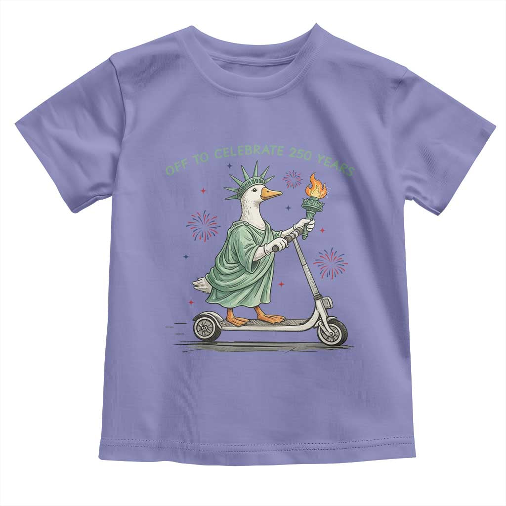 Funny Goose Statue Of Liberty Toddler T Shirt Off To Celebrate 250 Year TS12 Violet Print Your Wear