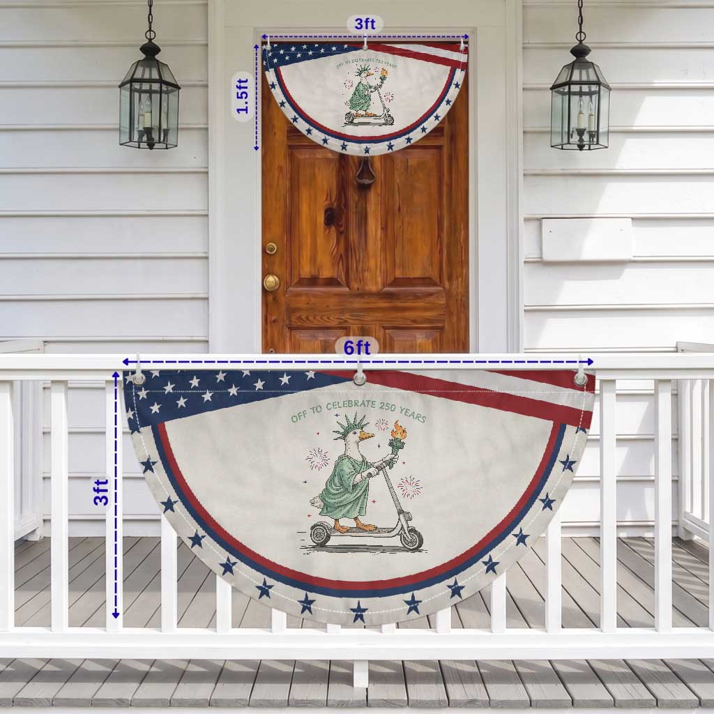 Funny Goose Statue Of Liberty Patriotic Fan Flag Off To Celebrate 250 Year