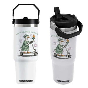 Funny Goose Statue Of Liberty Flip Straw Tumbler Off To Celebrate 250 Year TS12 One Size: 30 oz White Print Your Wear