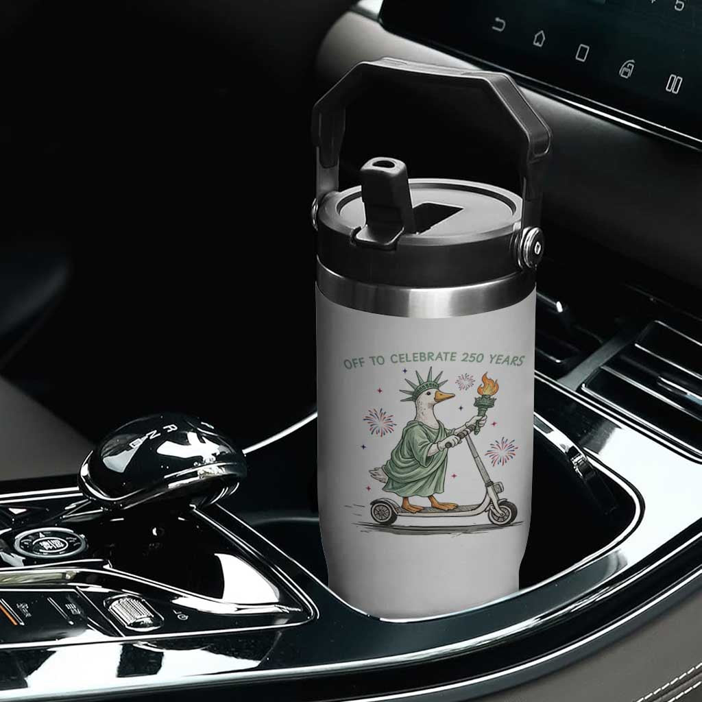 Funny Goose Statue Of Liberty Flip Straw Tumbler Off To Celebrate 250 Year TS12 Print Your Wear
