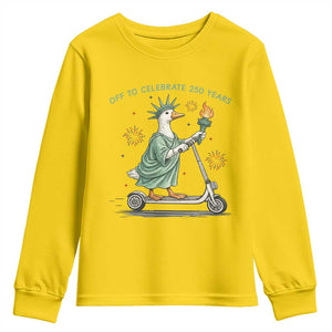 Funny Goose Statue Of Liberty Youth Sweatshirt Off To Celebrate 250 Year TS12 Daisy Print Your Wear