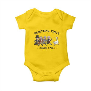 Rejecting Kings Since 1776 Baby Onesie Funny Founding Fathers Chasing Royal Goose TS12 Daisy Print Your Wear