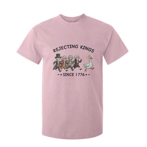 Rejecting Kings Since 1776 T Shirt For Kid Funny Founding Fathers Chasing Royal Goose TS12 Light Pink Print Your Wear