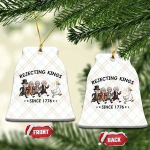 Rejecting Kings Since 1776 Ceramic Ornament Funny Founding Fathers Chasing Royal Goose TS12 Print Your Wear