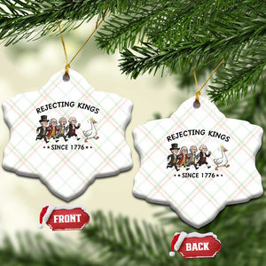 Rejecting Kings Since 1776 Ceramic Ornament Funny Founding Fathers Chasing Royal Goose TS12 Print Your Wear