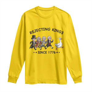 Rejecting Kings Since 1776 Long Sleeve Shirt Funny Founding Fathers Chasing Royal Goose TS12 Daisy Print Your Wear