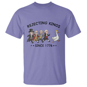 Rejecting Kings Since 1776 T Shirt Funny Founding Fathers Chasing Royal Goose TS12 Violet Print Your Wear