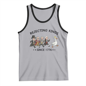 Rejecting Kings Since 1776 Tank Top Funny Founding Fathers Chasing Royal Goose TS12 Athletic Heather Black Print Your Wear