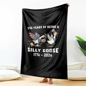 Funny Patriotic Goose Throw Blanket 250 Years Of Being A Silly Goose TS12 Print Your Wear