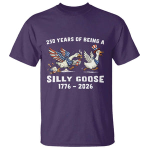 Funny Patriotic Goose T Shirt 250 Years Of Being A Silly Goose TS12 Purple Print Your Wear
