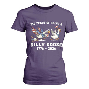 Funny Patriotic Goose T Shirt For Women 250 Years Of Being A Silly Goose TS12 Purple Print Your Wear