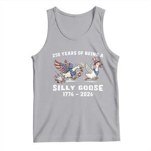 Funny Patriotic Goose Tank Top 250 Years Of Being A Silly Goose TS12 Athletic Heather Print Your Wear
