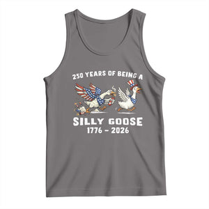 Funny Patriotic Goose Tank Top 250 Years Of Being A Silly Goose TS12 Deep Heather Print Your Wear